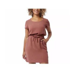 32 DEGREES Soft Twill Drawstring Dress Dusty Rose Pink Womens Small